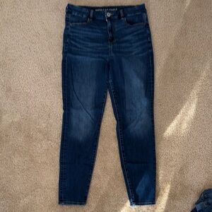 American Eagle Outfitters Women's Dark Blue High Rise Jeans